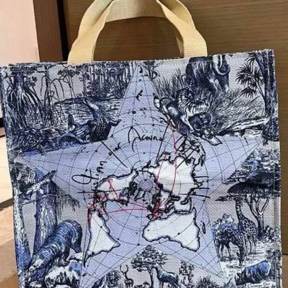 Dior Around the World Limited Edition Straw Tote - Picture 13 of 16